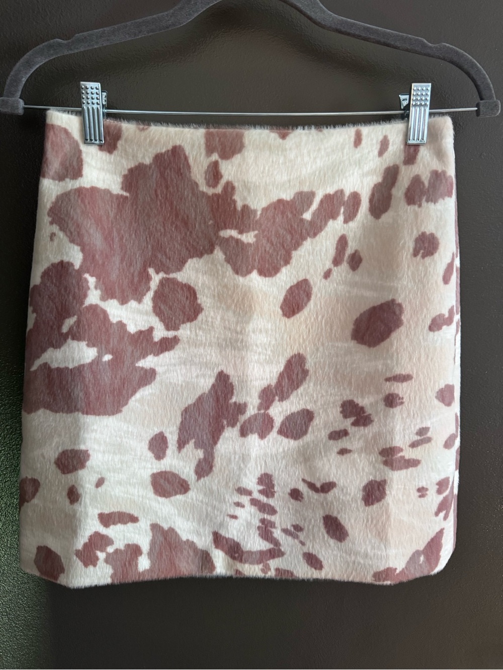 LOFT Women’s Spotted Felted Cow-print Mini Skirt NWT 0 Petite